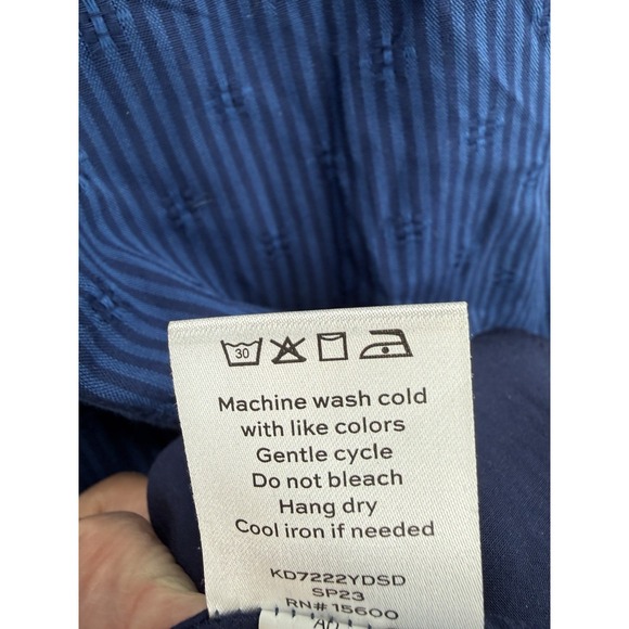 Draper James RSVP Puff Sleeve Smocked Bodice Blue Stripe Dress Size XL - Picture 8 of 9